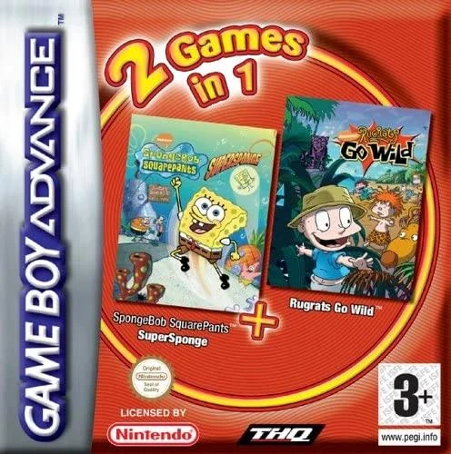 2 Games In 1: SpongeBob SquarePants: SuperSponge & Rugrats Go Wild box art