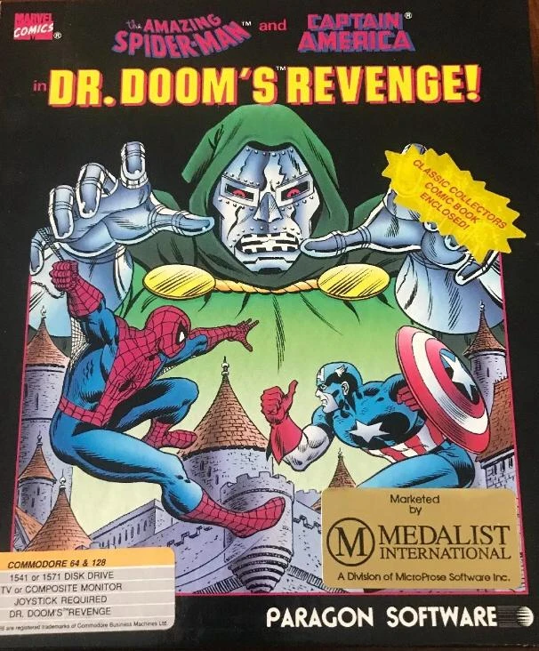 Amazing Spiderman and Captain America in Dr Dooms Revenge box art