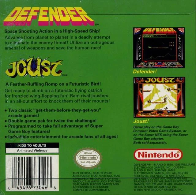 Arcade Classic 4: Defender and Joust box art