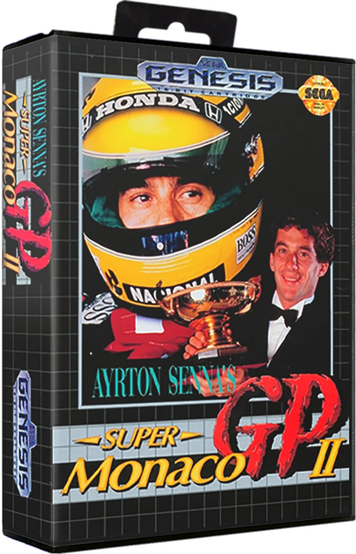 Ayrton Senna's Super Monaco GP II box art