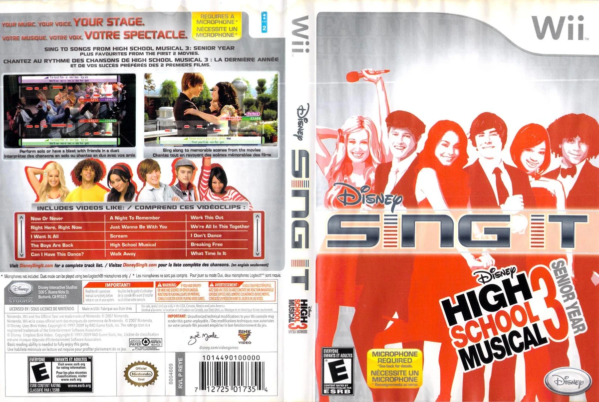 Disney Sing It High School Musical 3 box art