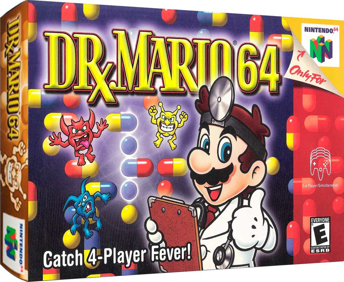 Dr. Mario 64 box art