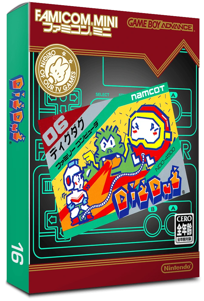 Famicom Mini: Dig Dug box art