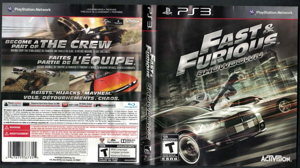 Fast and the Furious: Showdown box art