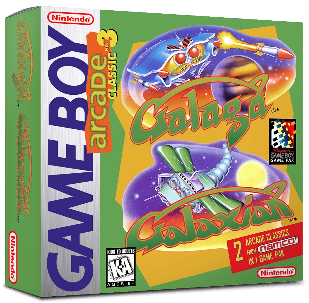 Galaga & Galaxian box art