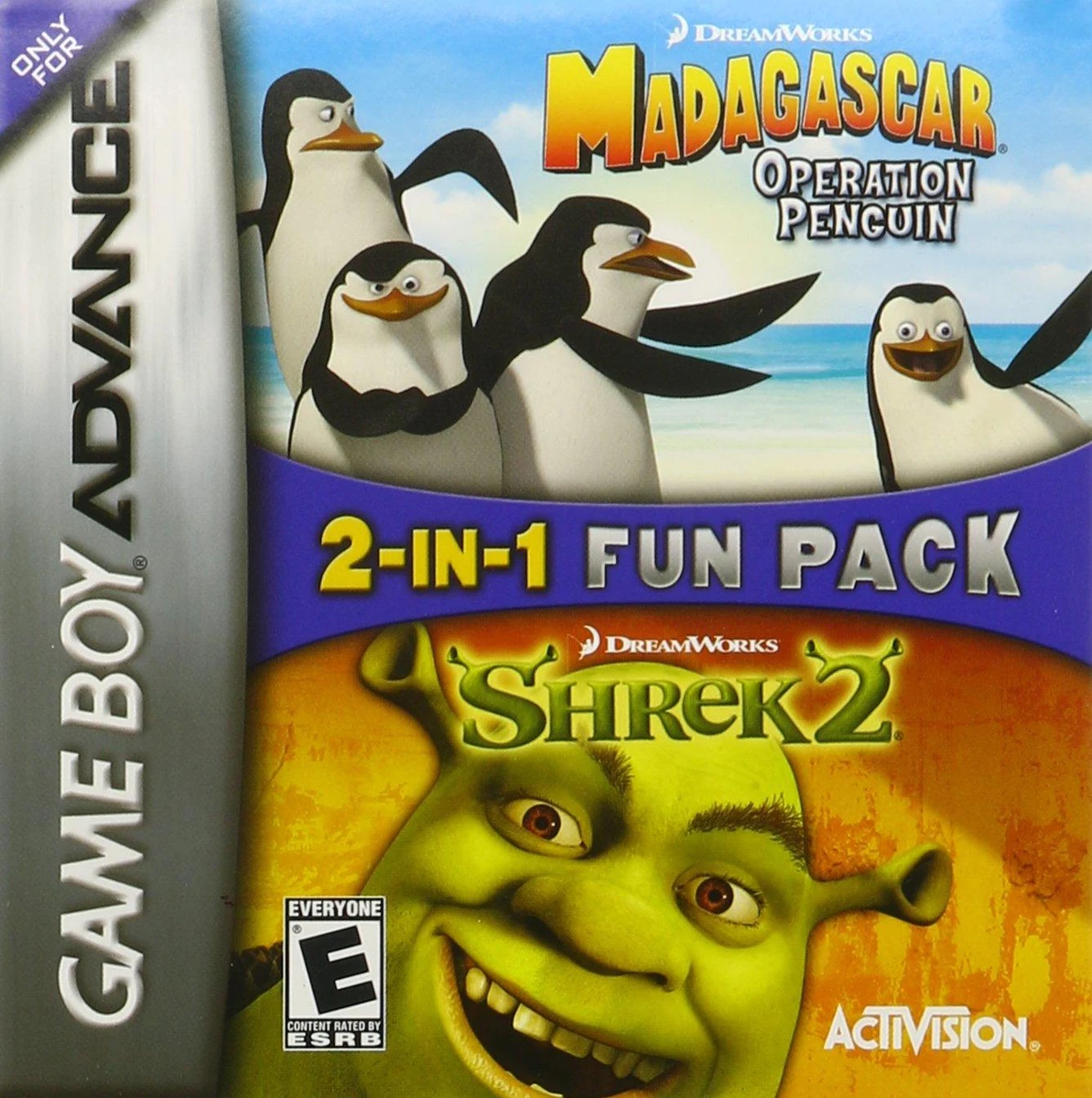 Madagascar Operation Penguin And Shrek 2 box art
