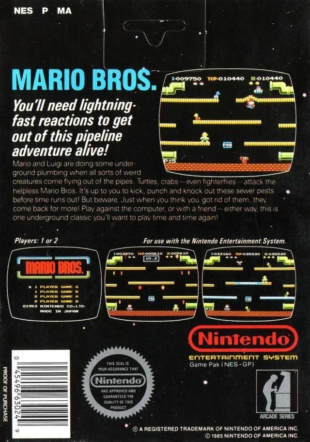 Mario Bros Arcade Classics Series box art