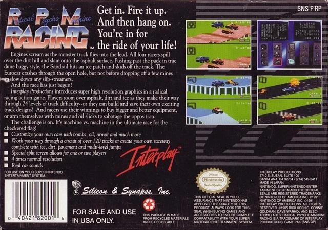 Radical Psycho Machine RPM Racing box art