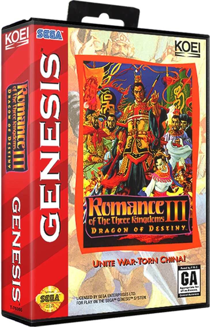 Romance of the Three Kingdoms III Dragon of Destiny box art