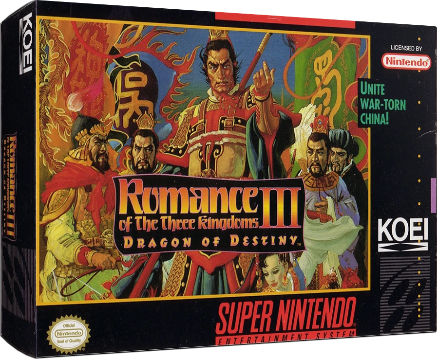 Romance of the Three Kingdoms III Dragon of Destiny box art