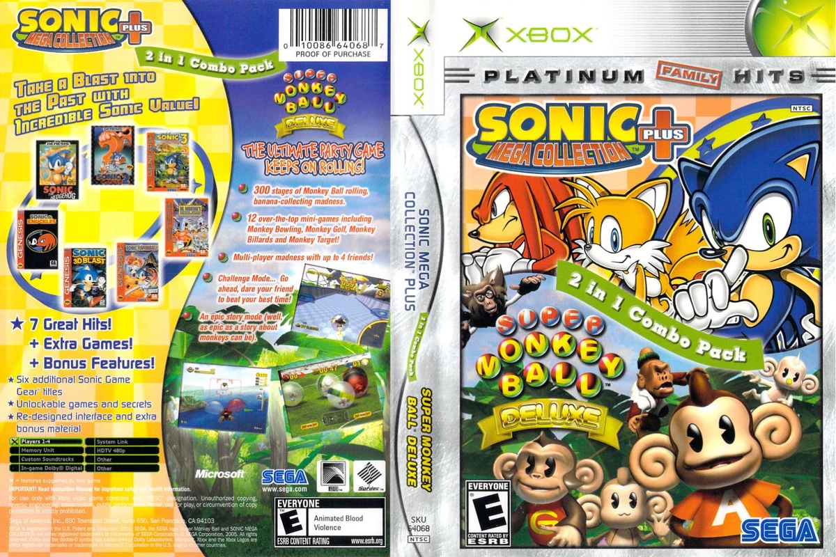 Sonic Mega Collection Plus and Super Monkey Ball Deluxe box art