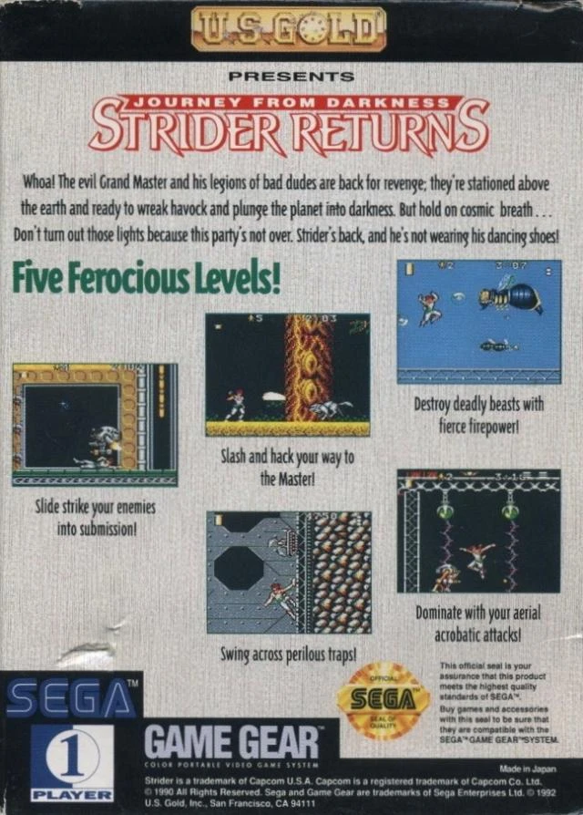 Strider Returns box art
