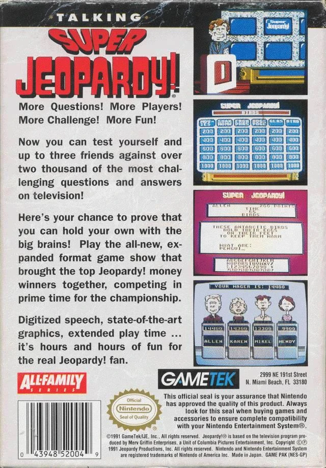 Talking Super Jeopardy box art