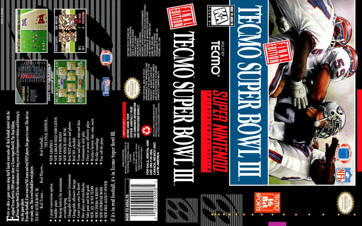 Tecmo Super Bowl III box art