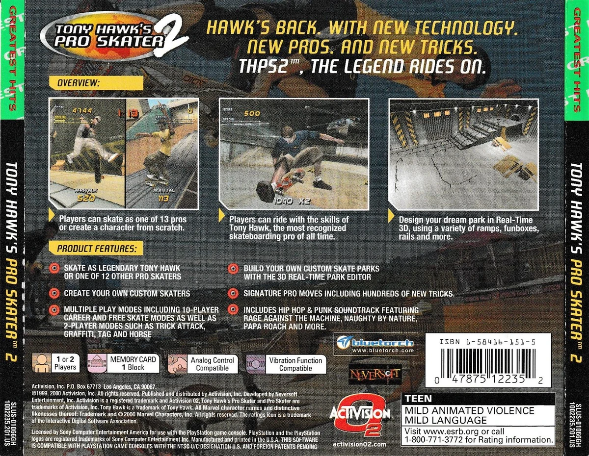 Tony Hawk 2 [Greatest Hits] box art
