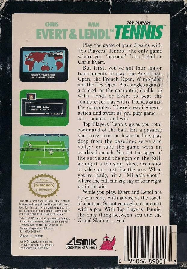 Top Players Tennis box art