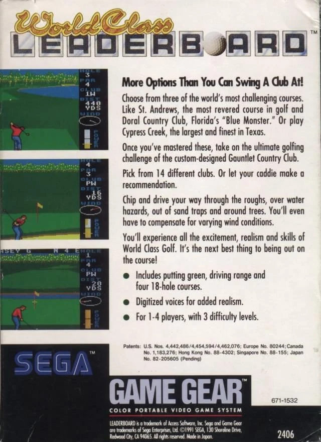 World Class Leader Board Golf box art