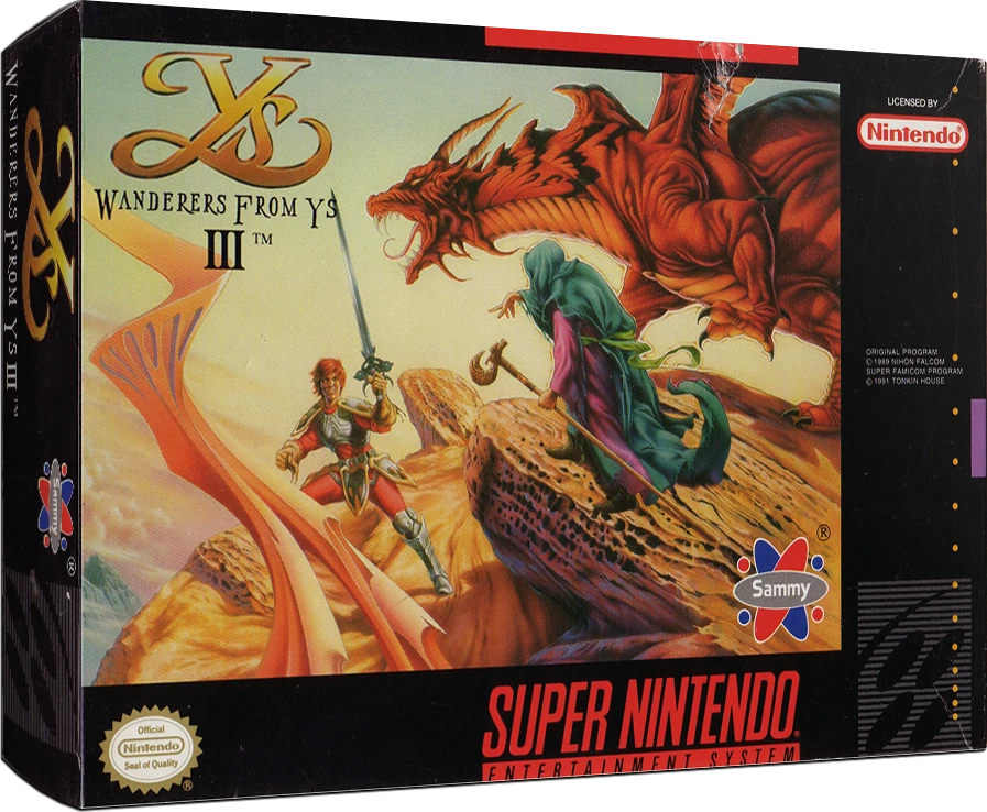 Ys III Wanderers from Ys box art